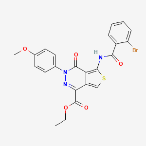 molecular formula C23H18BrN3O5S B2672382 乙酸-5-(2-溴苯甲酰基)-3-(4-甲氧基苯基)-4-氧代-3,4-二氢噻吩并[3,4-d]吡啶-1-羧酸乙酯 CAS No. 851952-01-7