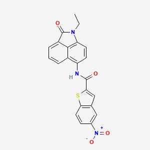 molecular formula C22H15N3O4S B2672386 N-(1-ethyl-2-oxo-1,2-dihydrobenzo[cd]indol-6-yl)-5-nitrobenzo[b]thiophene-2-carboxamide CAS No. 361478-58-2