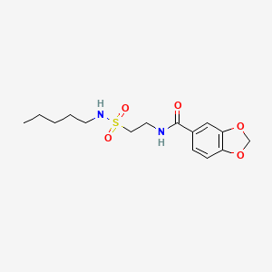 molecular formula C15H22N2O5S B2672387 N-[2-(pentylsulfamoyl)ethyl]-1,3-benzodioxole-5-carboxamide CAS No. 899740-50-2