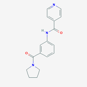 molecular formula C17H17N3O2 B267239 N-[3-(1-pyrrolidinylcarbonyl)phenyl]isonicotinamide 