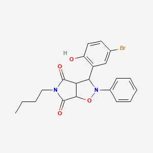 molecular formula C21H21BrN2O4 B2672390 3-(5-bromo-2-hydroxyphenyl)-5-butyl-2-phenyldihydro-2H-pyrrolo[3,4-d]isoxazole-4,6(5H,6aH)-dione CAS No. 1212114-49-2