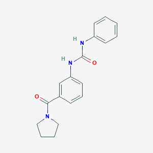 molecular formula C18H19N3O2 B267240 N-phenyl-N'-[3-(1-pyrrolidinylcarbonyl)phenyl]urea 