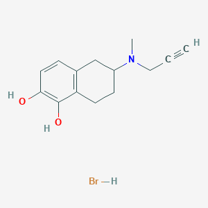 molecular formula C14H18BrNO2 B2672409 6-(Methyl-prop-2-ynyl-amino)-5,6,7,8-tetrahydro-naphthalene-1,2-diol hydrobromide CAS No. 96333-04-9