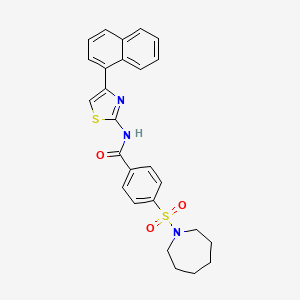 molecular formula C26H25N3O3S2 B2672426 4-(azepan-1-ylsulfonyl)-N-(4-(naphthalen-1-yl)thiazol-2-yl)benzamide CAS No. 325725-35-7