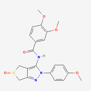 3,4-dimethoxy-N-[2-(4-methoxyphenyl)-5-oxo-4,6-dihydrothieno[3,4-c]pyrazol-3-yl]benzamide