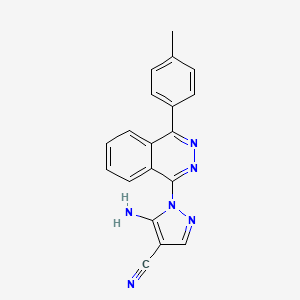 molecular formula C19H14N6 B2672429 5-Amino-1-[4-(4-methylphenyl)phthalazinyl]pyrazole-4-carbonitrile CAS No. 1002032-42-9