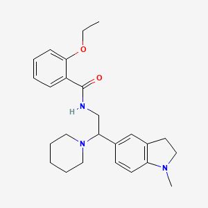 molecular formula C25H33N3O2 B2672441 2-ethoxy-N-(2-(1-methylindolin-5-yl)-2-(piperidin-1-yl)ethyl)benzamide CAS No. 921925-60-2