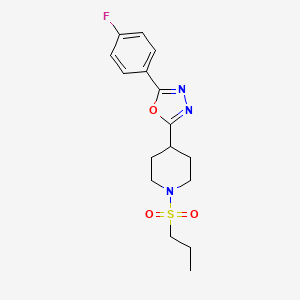 2-(4-Fluorophenyl)-5-(1-(propylsulfonyl)piperidin-4-yl)-1,3,4-oxadiazole