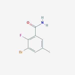 molecular formula C8H7BrFNO B2672446 3-溴-2-氟-5-甲基苯甲酰胺 CAS No. 1505238-87-8