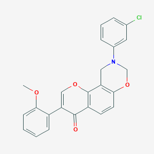 9-(3-chlorophenyl)-3-(2-methoxyphenyl)-9,10-dihydrochromeno[8,7-e][1,3]oxazin-4(8H)-one