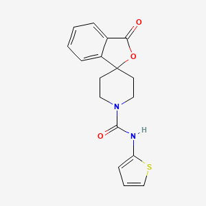 molecular formula C17H16N2O3S B2672451 3-氧代-N-(噻吩-2-基)-3H-螺[异苯并呋喃-1,4'-哌啶]-1'-羧酰胺 CAS No. 1797341-10-6