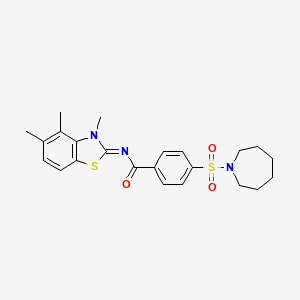 (E)-4-(azepan-1-ylsulfonyl)-N-(3,4,5-trimethylbenzo[d]thiazol-2(3H)-ylidene)benzamide