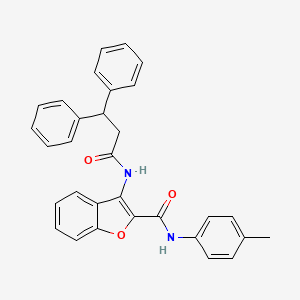 molecular formula C31H26N2O3 B2672474 3-(3,3-二苯基丙酰基)-N-(对甲苯基)苯并呋喃-2-羧酰胺 CAS No. 887882-79-3