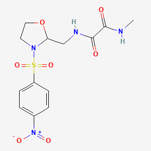 N1-methyl-N2-((3-((4-nitrophenyl)sulfonyl)oxazolidin-2-yl)methyl)oxalamide