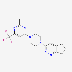 3-(4-(2-methyl-6-(trifluoromethyl)pyrimidin-4-yl)piperazin-1-yl)-6,7-dihydro-5H-cyclopenta[c]pyridazine