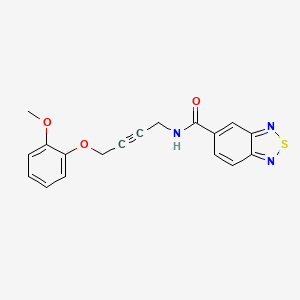 molecular formula C18H15N3O3S B2672494 N-(4-(2-methoxyphenoxy)but-2-yn-1-yl)benzo[c][1,2,5]thiadiazole-5-carboxamide CAS No. 1426314-70-6