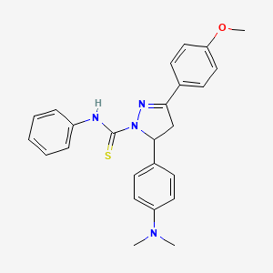 molecular formula C25H26N4OS B2672495 5-(4-(二甲胺)苯基)-3-(4-甲氧基苯基)-N-苯基-4,5-二氢-1H-吡唑-1-羰基硫代胺 CAS No. 394229-52-8