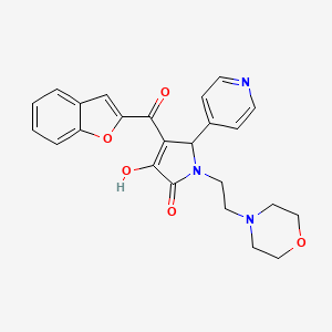 molecular formula C24H23N3O5 B2672497 4-(苯并呋喃-2-甲酰)-3-羟基-1-(2-吗啉基乙基)-5-(吡啶-4-基)-1H-吡咯-2(5H)-酮 CAS No. 618366-03-3