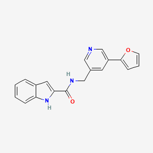 N-((5-(furan-2-yl)pyridin-3-yl)methyl)-1H-indole-2-carboxamide