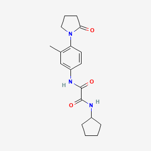 molecular formula C18H23N3O3 B2672510 N1-环戊基-N2-(3-甲基-4-(2-氧代吡咯烷-1-基)苯基)草酰胺 CAS No. 941890-16-0