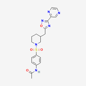 N-(4-((3-((3-(pyrazin-2-yl)-1,2,4-oxadiazol-5-yl)methyl)piperidin-1-yl)sulfonyl)phenyl)acetamide