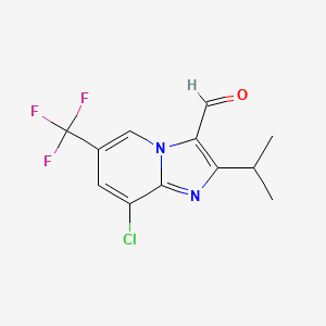 8-Chloro-2-(propan-2-yl)-6-(trifluoromethyl)imidazo[1,2-a]pyridine-3-carbaldehyde