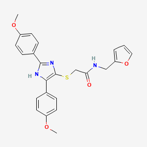 2-((2,5-bis(4-methoxyphenyl)-1H-imidazol-4-yl)thio)-N-(furan-2-ylmethyl)acetamide