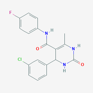 4-(3-chlorophenyl)-N-(4-fluorophenyl)-6-methyl-2-oxo-1,2,3,4-tetrahydropyrimidine-5-carboxamide