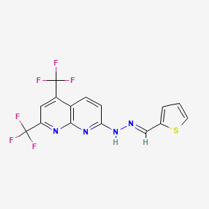 2-thiophenecarbaldehyde N-[5,7-bis(trifluoromethyl)[1,8]naphthyridin-2-yl]hydrazone