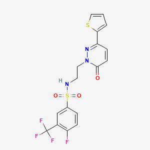 molecular formula C17H13F4N3O3S2 B2672522 4-氟-N-(2-(6-氧代-3-(噻吩-2-基)吡啶-1(6H)-基)乙基)-3-(三氟甲基)苯磺酰胺 CAS No. 946265-05-0