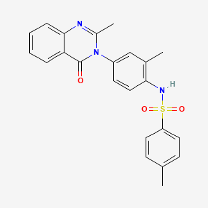 molecular formula C23H21N3O3S B2672526 4-甲基-N-[2-甲基-4-(2-甲基-4-氧代喹唑啉-3-基)苯基]苯磺酰胺 CAS No. 898420-69-4