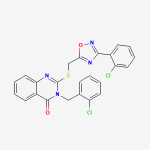 molecular formula C24H16Cl2N4O2S B2672530 3-(2-氯苯甲基)-2-(((3-(2-氯苯基)-1,2,4-噁二唑-5-基)甲基)硫代)喹唑啉-4(3H)-酮 CAS No. 2034351-66-9