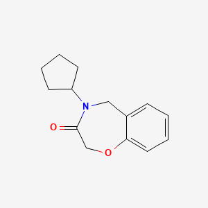 molecular formula C14H17NO2 B2672533 4-cyclopentyl-4,5-dihydro-1,4-benzoxazepin-3(2H)-one CAS No. 1326864-32-7