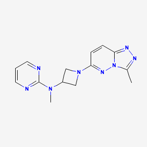 molecular formula C14H16N8 B2672543 N-甲基-N-(1-{3-甲基-[1,2,4]三唑并[4,3-b]吡啶-6-基}氮杂环丁烷-3-基)嘧啶-2-胺 CAS No. 2201249-65-0
