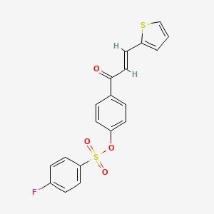 4-[(2E)-3-(thiophen-2-yl)prop-2-enoyl]phenyl 4-fluorobenzene-1-sulfonate