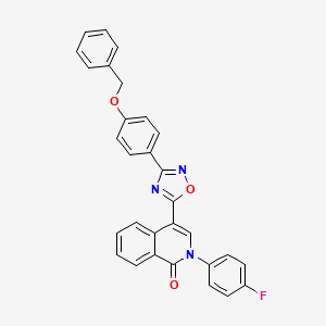 molecular formula C30H20FN3O3 B2672555 4-{3-[4-(苄氧基)苯基]-1,2,4-噁二唑-5-基}-2-(4-氟苯基)异喹啉-1(2H)-酮 CAS No. 1326849-85-7