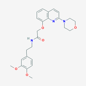 molecular formula C25H29N3O5 B2672559 N-(3,4-二甲氧基苯乙基)-2-((2-吗啉基喹啉-8-基)氧基)乙酰胺 CAS No. 941909-56-4