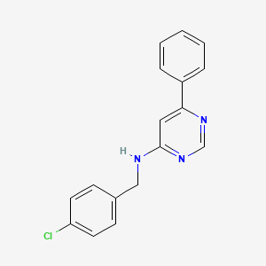 molecular formula C17H14ClN3 B2672562 N-(4-氯苄基)-6-苯基嘧啶-4-胺 CAS No. 901661-65-2