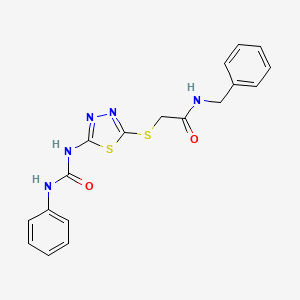 N-benzyl-2-((5-(3-phenylureido)-1,3,4-thiadiazol-2-yl)thio)acetamide