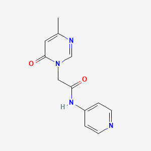 molecular formula C12H12N4O2 B2672564 2-(4-methyl-6-oxopyrimidin-1(6H)-yl)-N-(pyridin-4-yl)acetamide CAS No. 1203000-34-3