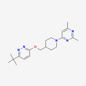 molecular formula C20H29N5O B2672567 4-[4-[(6-Tert-butylpyridazin-3-yl)oxymethyl]piperidin-1-yl]-2,6-dimethylpyrimidine CAS No. 2379952-18-6