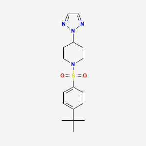 molecular formula C17H24N4O2S B2672568 1-((4-(叔丁基)苯基磺酰基)-4-(2H-1,2,3-三唑-2-基)哌啶 CAS No. 2034253-40-0