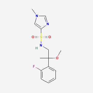 molecular formula C14H18FN3O3S B2672571 N-(2-(2-fluorophenyl)-2-methoxypropyl)-1-methyl-1H-imidazole-4-sulfonamide CAS No. 1796951-11-5