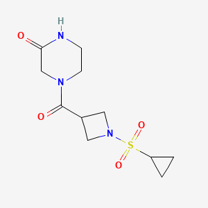 4-(1-(Cyclopropylsulfonyl)azetidine-3-carbonyl)piperazin-2-one