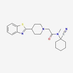 molecular formula C22H28N4OS B2672582 2-(4-(1,3-苯并噻唑-2-基)哌啶-1-基)-N-(1-氰基环己基)-N-甲基乙酰胺 CAS No. 875527-14-3