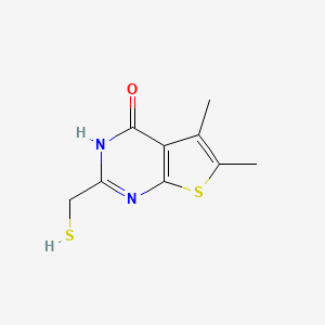 molecular formula C9H10N2OS2 B2672584 2-(mercaptomethyl)-5,6-dimethylthieno[2,3-d]pyrimidin-4(3H)-one CAS No. 736948-79-1