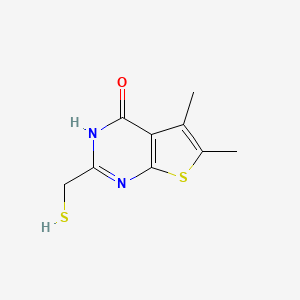 molecular formula C9H10N2OS2 B2672584 2-(巯基甲基)-5,6-二甲基噻吩并[2,3-d]嘧啶-4(3H)-酮 CAS No. 736948-79-1