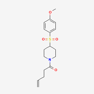 molecular formula C17H23NO4S B2672595 1-(4-((4-Methoxyphenyl)sulfonyl)piperidin-1-yl)pent-4-en-1-one CAS No. 1448029-65-9