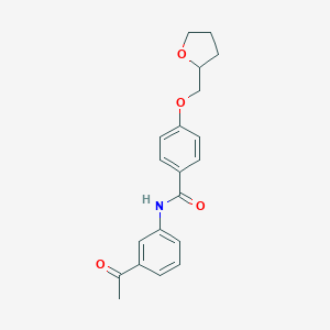 molecular formula C20H21NO4 B267260 N-(3-acetylphenyl)-4-(tetrahydro-2-furanylmethoxy)benzamide 
