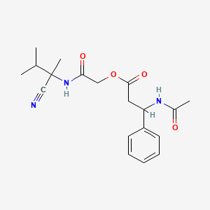molecular formula C19H25N3O4 B2672602 [(1-Cyano-1,2-dimethylpropyl)carbamoyl]methyl 3-acetamido-3-phenylpropanoate CAS No. 878108-79-3